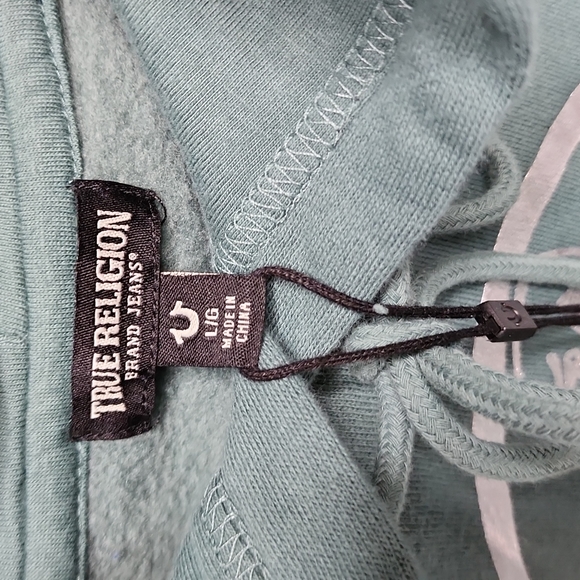 TRUE RELIGION GREEN  SWEATSHIRT EITH SILVER LOGO, UNISEX - Picture 10 of 12